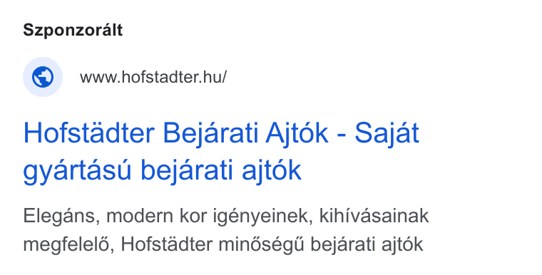 Hofstädter Nyílászáró Kft. hirdetésének könyvtári kreatívképe