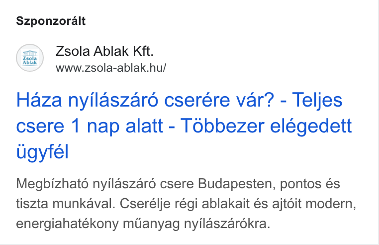 Zsola Ablak Kft. hirdetésének könyvtári kreatívképe