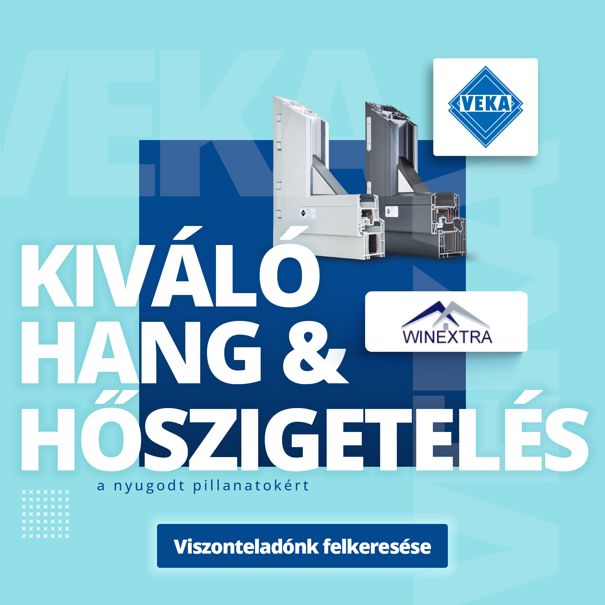 VEKA Magyarország hirdetésének könyvtári kreatívképe