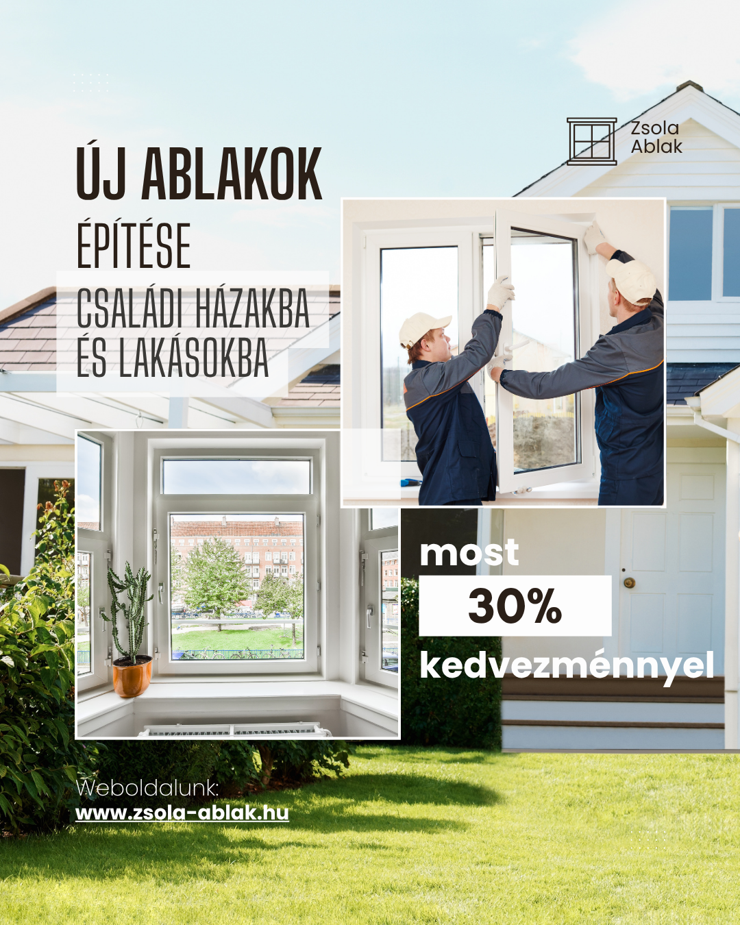 Ablakcsere Budapest - Zsola Ablak Kft hirdetésének könyvtári kreatívképe