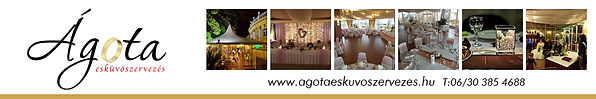 Agota wedding planning banner with a strip of event photos.