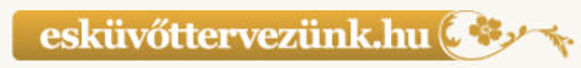 Esküvőt tervezünk wedding planning banner with gold floral ornament.