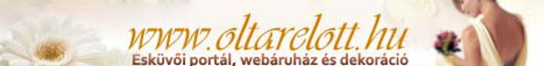 Oltárelőt wedding portal and decoration banner with soft floral imagery.