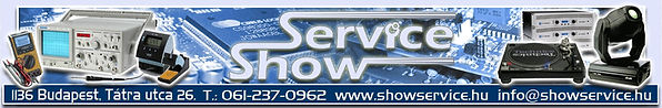 Show Service event-equipment banner with equipment photos and contact details.