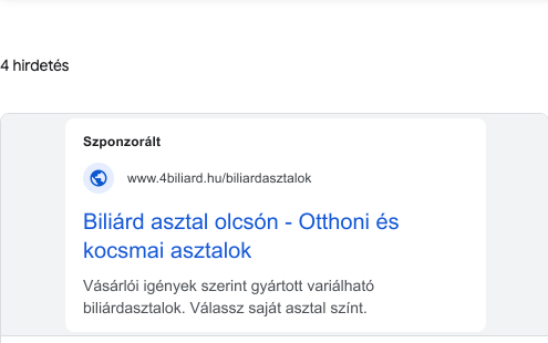 Versenytárs hirdetés kreatív