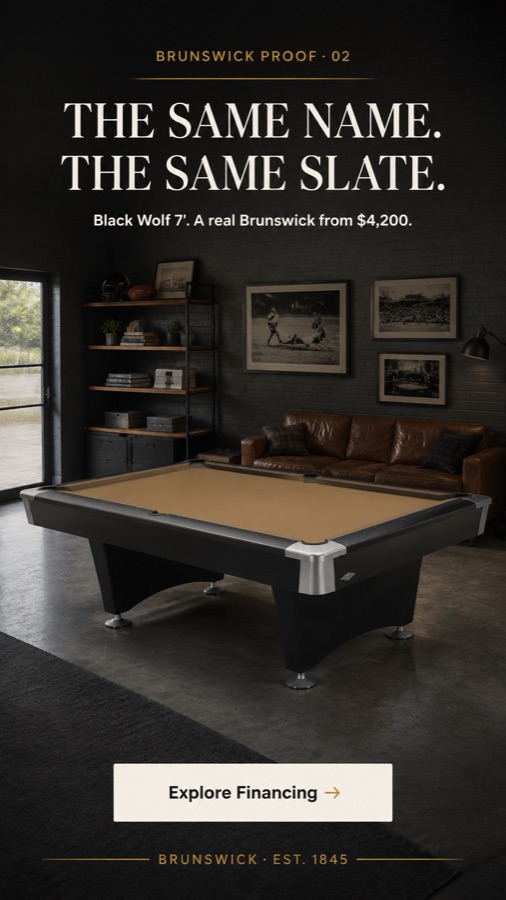 Brunswick Billiards hirdetés kreatív