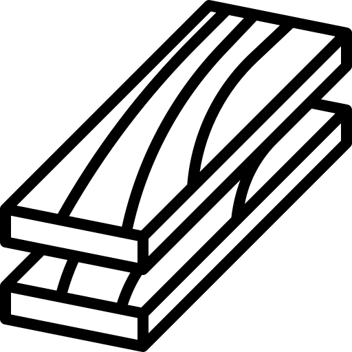 A black outline icon shows a diagonal rectangular slatted structure with several parallel curved or angled internal bars. The form is drawn in perspective, with a thick lower frame and a second stepped section extending toward the lower right. The structure sits on a solid muted green square background, with no legible text.