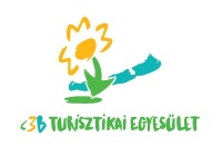 Fehér alapon sárga virágos és türkiz grafikai elemet tartalmazó turisztikai egyesületi logó.