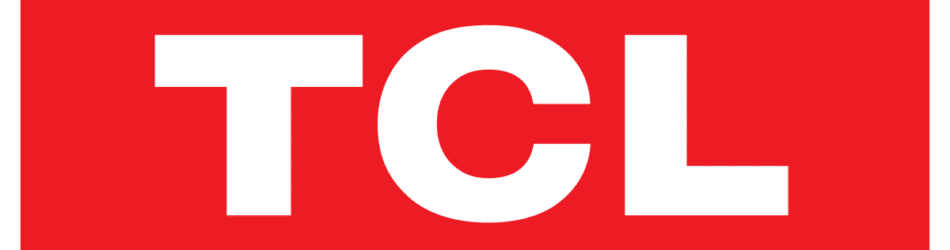 A red rectangular field fills the image, with large white uppercase “TCL” letters centered inside it. The lettering is bold and geometric, with the C formed as an open rounded shape. No additional text or objects are visible.