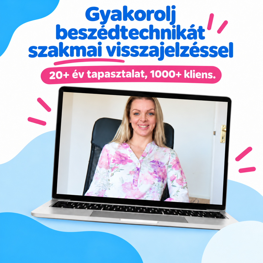 Gyakorolj beszédtechnikát
szakmai visszajelzéssel 20+ év tapasztalat, 1000+ kliens.