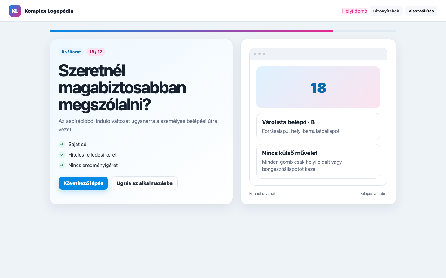 Várólista belépő · B asztali nézet