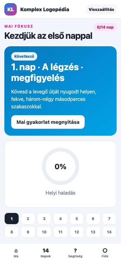 Ma · kezdőállapot mobil nézet
