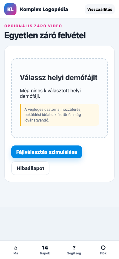 Záró videó · üres mobil nézet