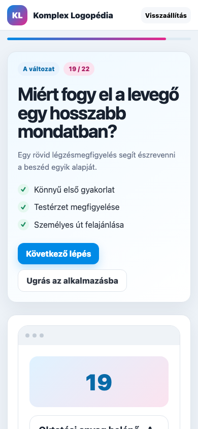 Oktatási anyag belépő · A mobil nézet