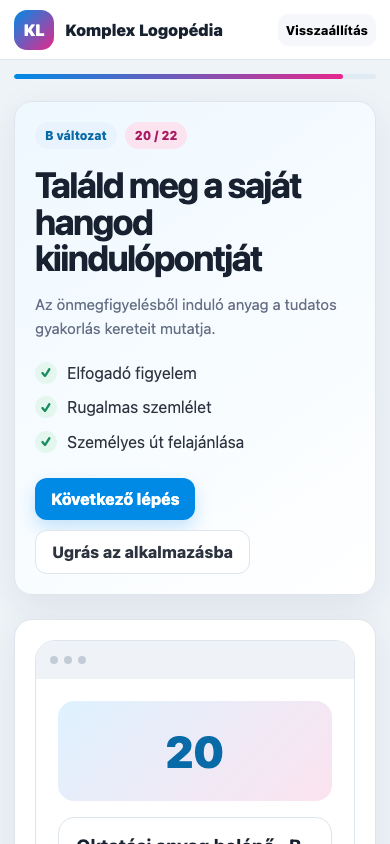 Oktatási anyag belépő · B mobil nézet