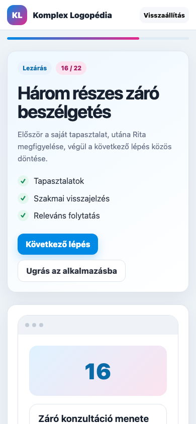 Záró konzultáció menete mobil nézet