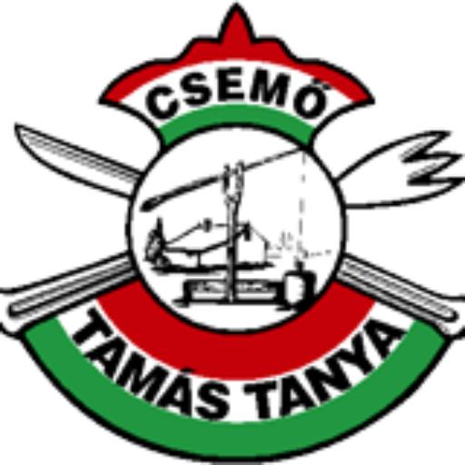 Tamás Tanya emblémája fekete háttéren.