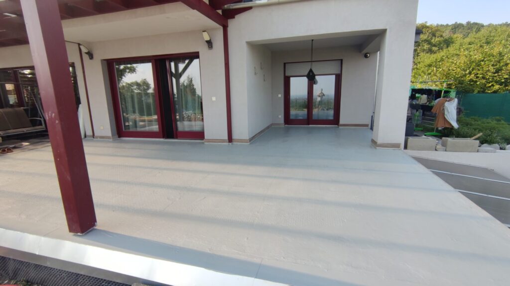 Finished waterproof terrace surface.