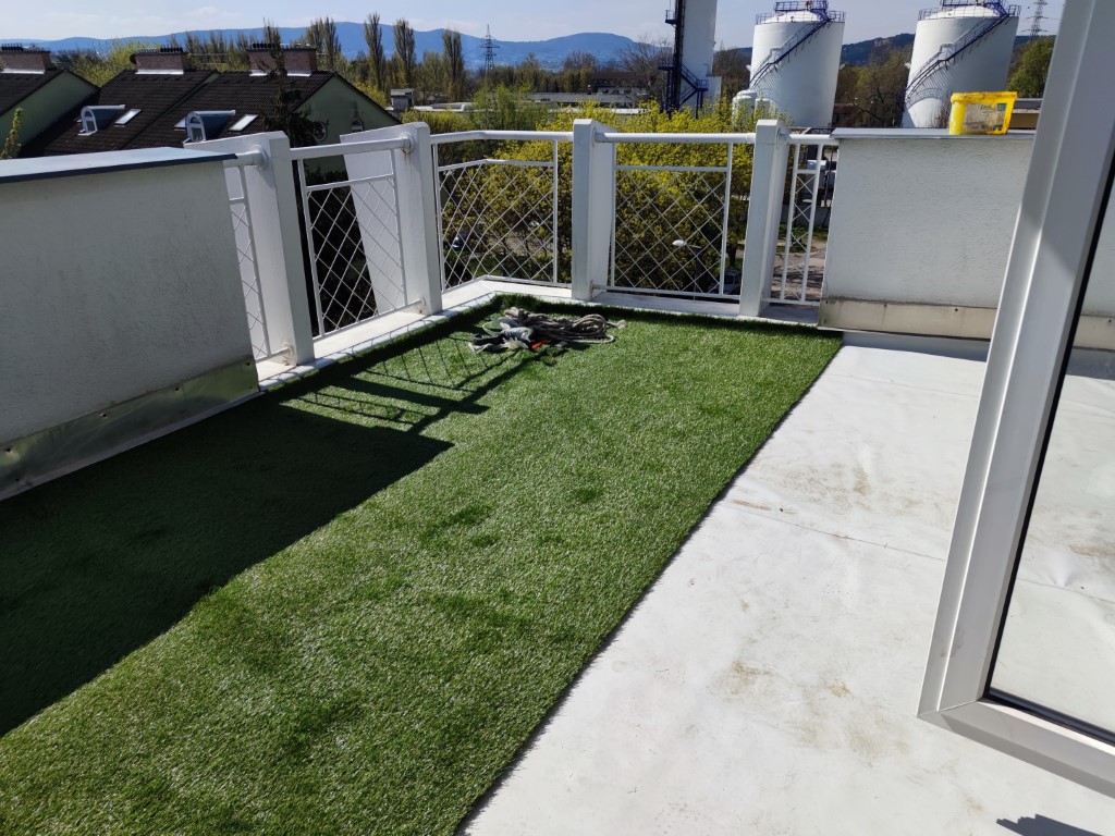 Finished waterproof terrace surface.