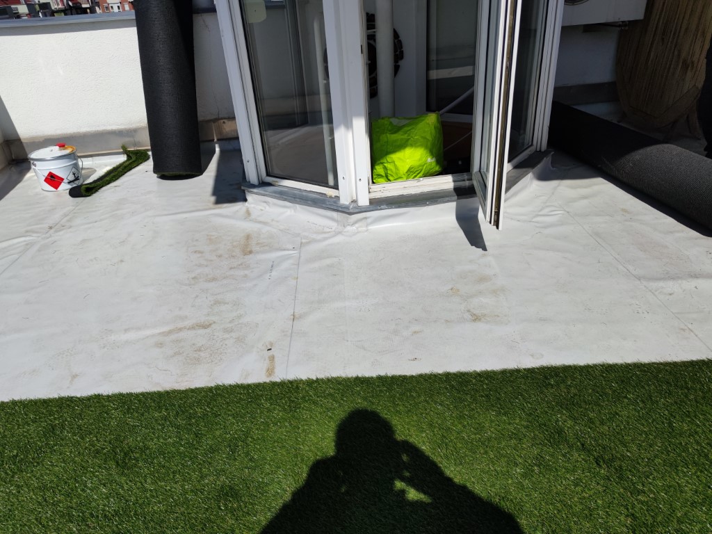 Finished waterproof terrace surface.
