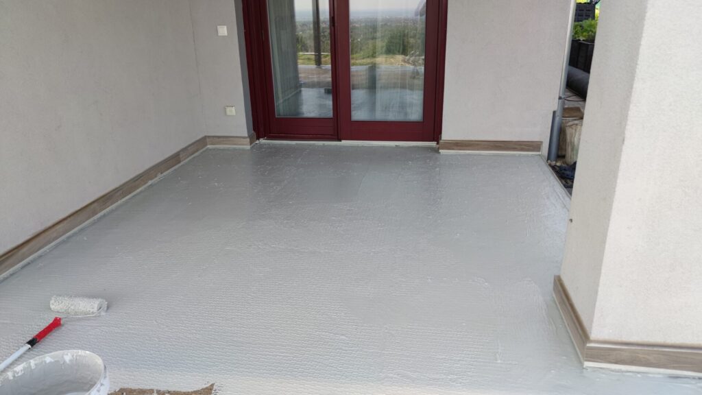 Finished waterproof terrace surface.