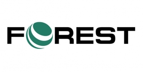 Forest logo with teal circular mark.