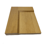 Small oak door sample with straight decorative inner trim.