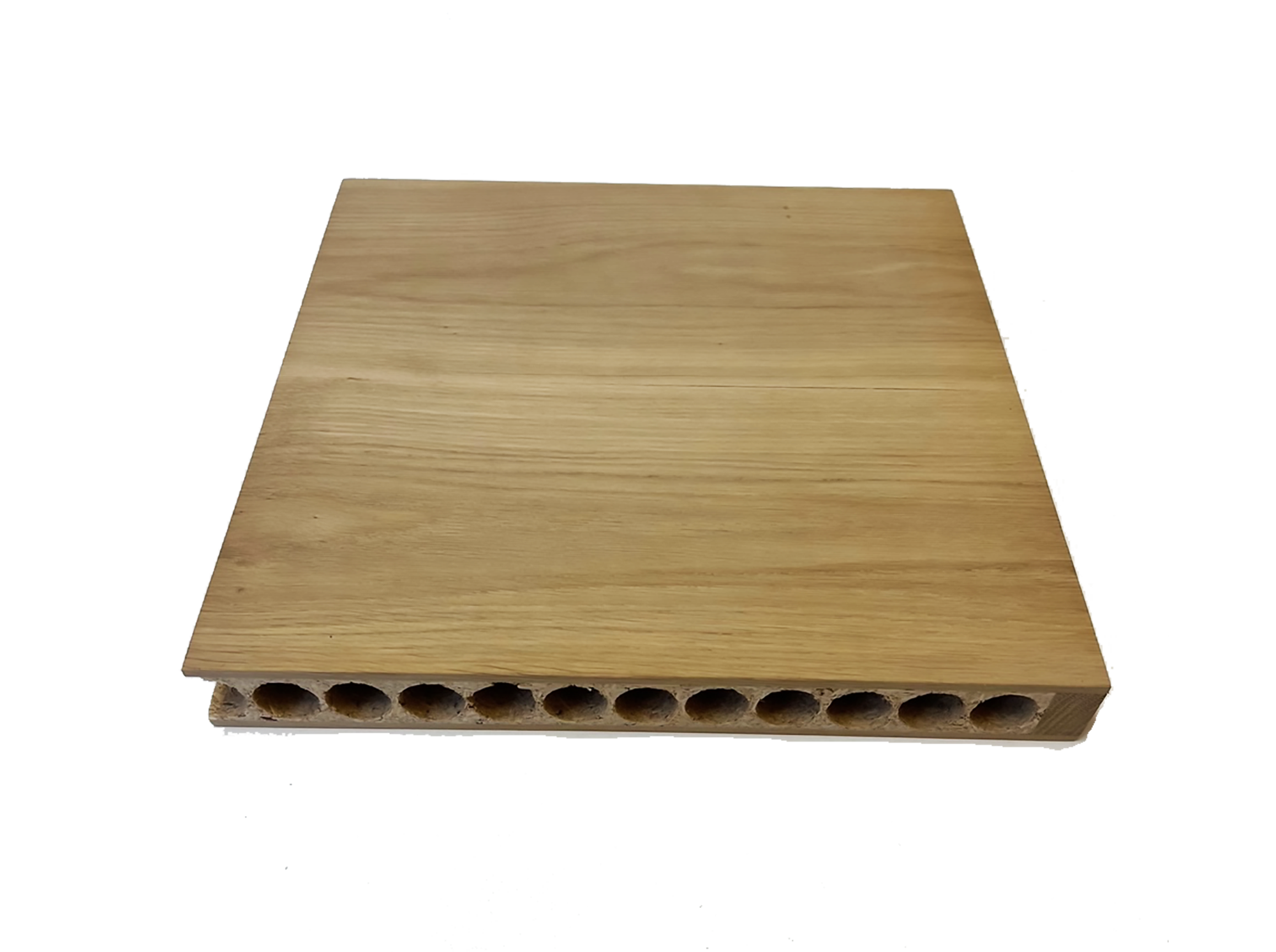 Light striped panel cutaway with repeated internal channels.