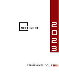 White catalog cover with vertical red 2023 strip and small black lettering.